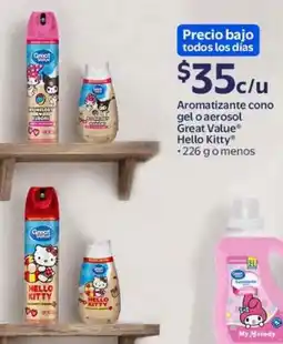 Walmart Express Hello kitty great value aromatizante cono gel o aerosol oferta