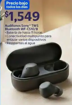 Walmart Sony audifonos tws bluetooth wf-c510/b oferta