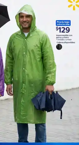 Walmart Impermeable con gorro y visera oferta