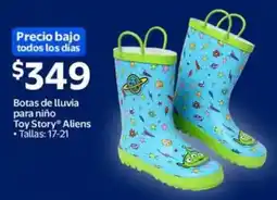 Walmart Toy story aliens botas de lluvia para niño oferta
