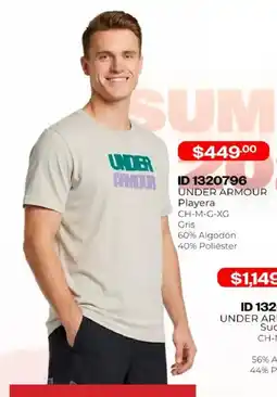 Price Shoes Under armour playera oferta