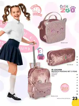 Price Shoes Cutie Zoo Mochila Ruedas Set 3 Pzas oferta