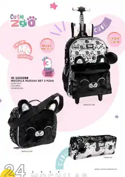 Price Shoes Cutie Zoo Mochila Ruedas Set 3 Pzas oferta