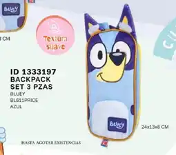 Price Shoes Bluey Backpack Set 3 Pzas oferta