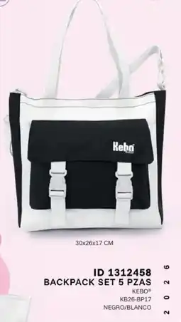 Price Shoes Kebo backpack set 5 pzas oferta