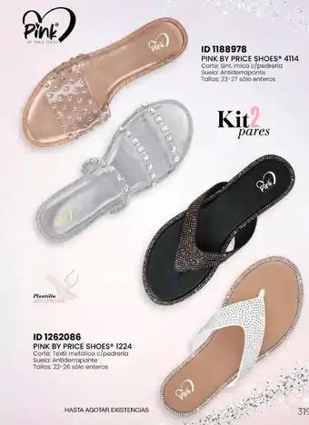 Pink by Price Shoes Kit 2 pares