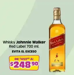 Soriana Híper Whisky Johnnie Walker Red Label oferta