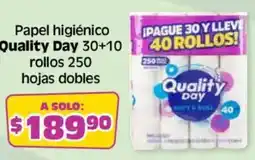 Soriana Súper Quality Day papel higiénico oferta