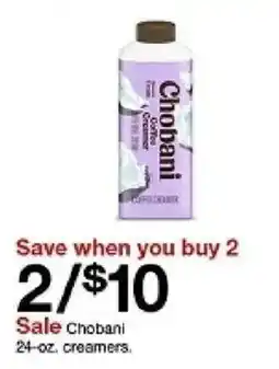 Target Chobani coffee creamers oferta