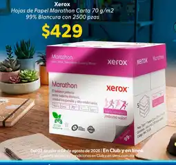 Sam's Club Xerox Marathon oferta