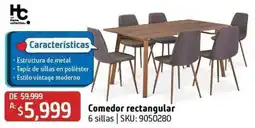 Sodimac Homecenter Hc Home Collection Comedor rectangular 6 sillas oferta