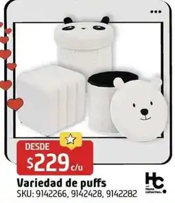 Sodimac Homecenter hc home collection variedad de puffs oferta