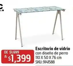 Sodimac Homecenter Escritorio de vidrio con diseño de perro oferta