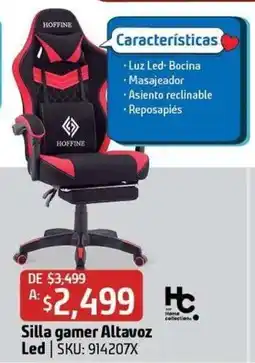Sodimac Homecenter Hoffine Silla gamer Altavoz Led oferta