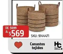 Sodimac Homecenter hc home collection Canastos tejidos oferta