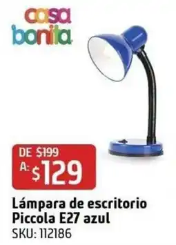 Sodimac Homecenter casa bonita Lámpara de escritorio Piccola E27 azul oferta