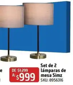 Sodimac Homecenter Simz lámparas de mesa oferta