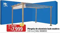 Sodimac Homecenter Home collection. Pergola de aluminio look madera oferta