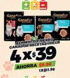 Merco Ganador - alimento p/perro ganador recetas 100,gr oferta