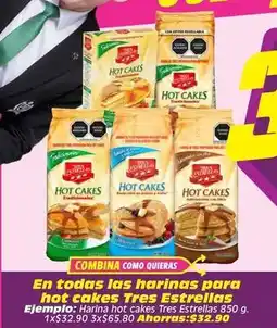 Soriana Híper Tres estrellas - harina hot cakes oferta