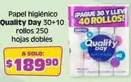 Soriana Híper Quality day - papel higi uevo 30+10 rollos hojas dobles oferta