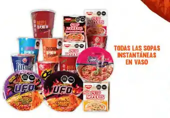 Todas las sopas instantáneas en vaso