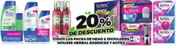 Merco Todos los packs de head & shoulders,30 mousse herbal essences y kotex oferta