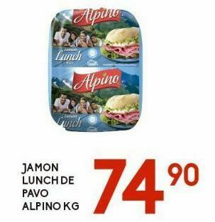 Alsuper Jamón lunch de pavo alpino kg oferta