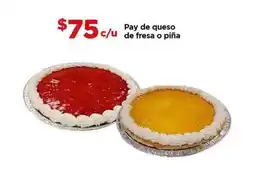 Bodega Aurrerá Pay de queso de fresa o piña oferta