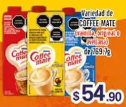 El Florido Coffee mate variedad de (vanilla, original o avellana) oferta