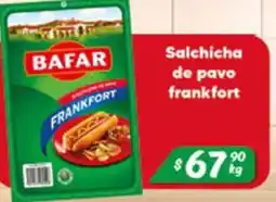 El Florido Bafar salchicha de pavo frankfort oferta