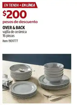 Costco Over & back vajilla de cerámica oferta