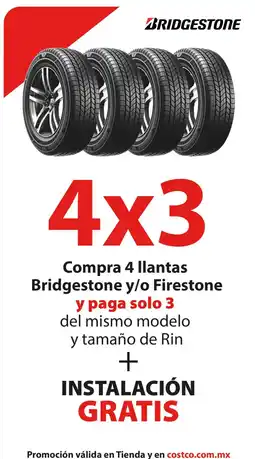 Costco Bridgestone llantas y/o Firestone oferta