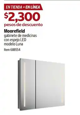 Costco Moorefield gabinete de medicinas con espejo LED modelo Luna oferta