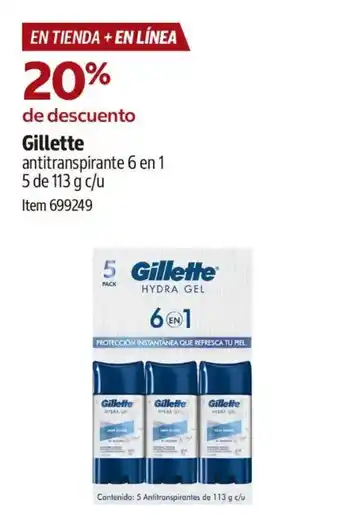 Gillette antitranspirante 6 en 1