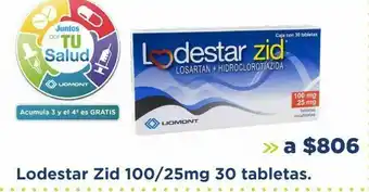 Farmacia San Pablo Medicamentos lodestar zid 100/12.5 mg 30 tabletas oferta