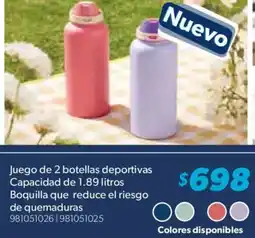 Sam's Club Juego de 2 botellas deportivas oferta