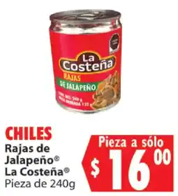 Casa Ley La Costeña Rajas de Jalapeño oferta