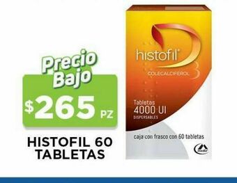 HEB Medix histofil4000 tabletas vitamina d 3 colicalciferol 60 pz oferta