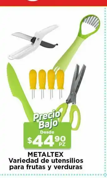 Variedad de utensilios para frutas y verduras metaltex
