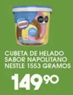 Alsuper Nestle cubeta de helado sabor napolitano oferta