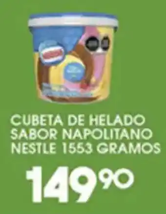 Alsuper Nestle cubeta de helado sabor napolitano oferta