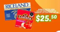 Guajardo Riceland arroz extra largo La Costeña pure de tomate condimentado oferta