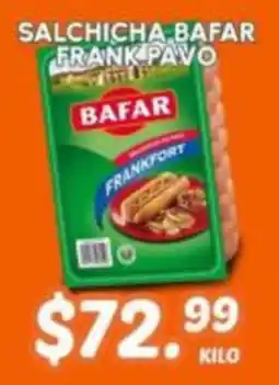 Guajardo Bafar salchicha frank pavo oferta