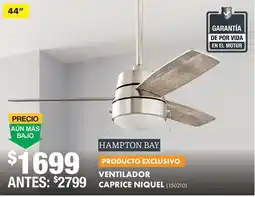 The Home Depot hampton bay ventilador caprice niquel oferta