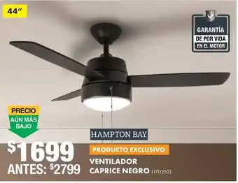The Home Depot hampton bay ventilador caprice negro oferta