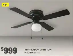 The Home Depot Ventilador Littleton Negro oferta