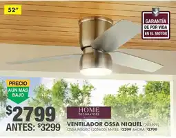 The Home Depot Home Decorators Collection Ventilador Ossa Niquel oferta