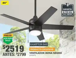 The Home Depot hampton bay ventilador mena negro oferta