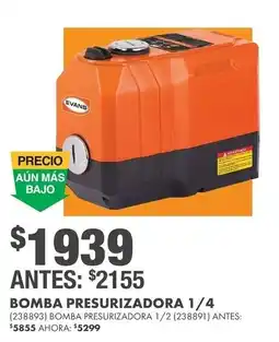 The Home Depot Evans bomba presurizadora 1/4 oferta